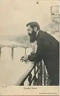 Herzl en Basilea, 1901. Tarjeta postal con la más célebre de las fotografías realizadas por Lilien.