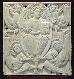 Relieve de marfil(?) Arte anglosajón, siglo VIII