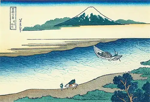Las treinta y seis vistas del Monte Fuji: Río Tama en Musashi.