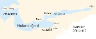 Localización en el fiordo Holands