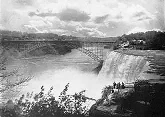 El Puente Upper Steel Arch desde la isla de la Cabra, 1900
