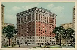 El Hotel Tuller en una postal, alrededor de la década de 1910