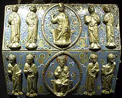 Detalle de arqueta relicario del siglo XII