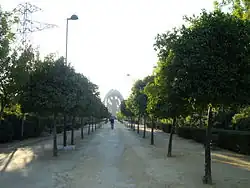 Huevo de Colón al final de una calle del parque