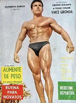 Fotografia de Humberto García Mr. México en la portada de la revista Muscle Power en el año1965