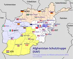 Despliegue de las fuerzas aliadas como parte de la ISAF en Afganistán.