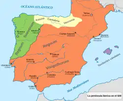 La península en el año 500.