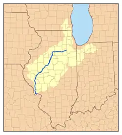El río Illinois fluye en dirección suroeste por la mitad norte del estado