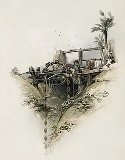 177. Rueda hidráulica persa, utilizada para regar Nubia.