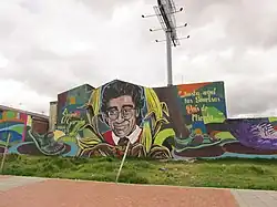 Mural de Jaime Garzón, asesinado en Bogotá en 1999.