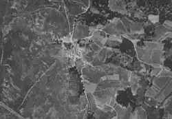 Imagen de aérea de Xestoso en 1956.