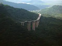 Tramo serrano de la Rodovia dos Imigrantes.
