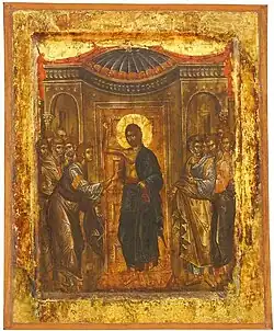 Icono de principio del siglo XIV, del Monasterio de Santa María Peribleptos, galería de iconos de Ohrid, Macedonia