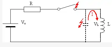 Si la tensión es grande pueden producirse arcos en el interruptor o en la bobina.