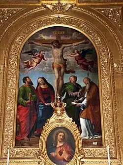 Innocenzo da Imola, Crocifissione e santi, 1539