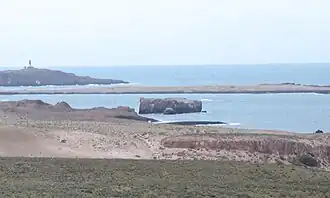 Detalle de la isla Castillo y de Punta Norte vistas desde el sudoeste.