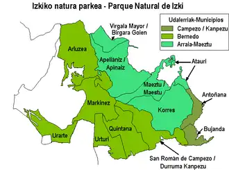 División administrativa del parque