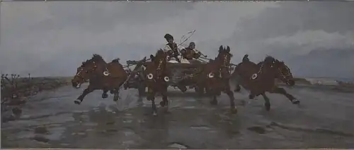 Józef Chełmoński, Czwórka (Quatro bajo mano), 1881 (estado después de la conservación, 2025)