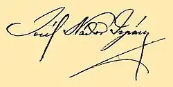 Firma de Archiduque José Antonio