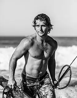 El deportista de kitesurf Jesse Richman en 2017