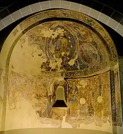 Murales de la Ermita de S. Juan Bautista de Ruesta ahora en el Museo Diocesano de Jaca