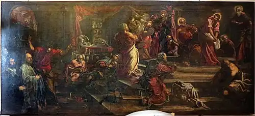 Lavatorio de los pies y Agonía en el huerto de Getsemaní (obras de Tintoretto).