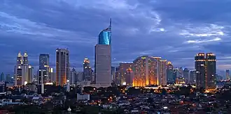 Skyline de Jakarta con el Wisma 46 destacando, el más alto
