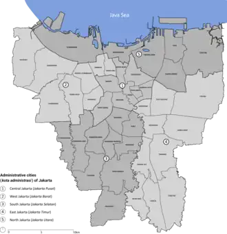 Ubicación de la Terminal de autobuses de Kampung Melayu.