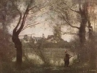 La Colegiata pintada por Corot (Musée des Beaux-Arts de Reims)