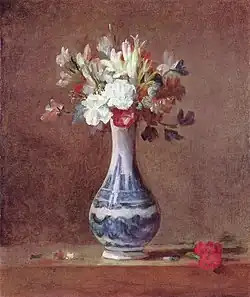Jarrón con «bouquet» floral por Jean-Baptiste Siméon Chardin, hacia 1760. Galería Nacional de Escocia.