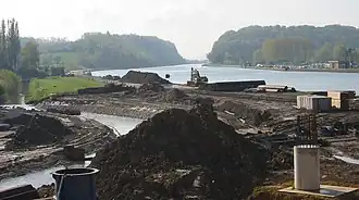 Sifón bajo el canal Albert en Kanne