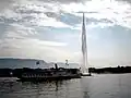 Un barco en el lago de Ginebra