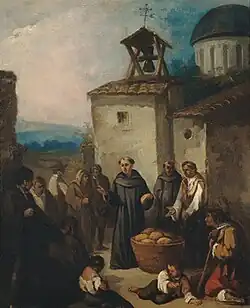 Monje repartiendo limosna, de Mauricio Rugendas.