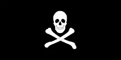 Una típica enseña Jolly Roger