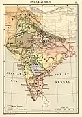 Mapa de India en 1805.