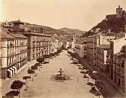 Vista de Plaza Nueva tomada por José García Ayola hacia 1885