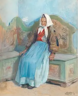 Mujer sentada en Taormina, de Engelhart, 1894.