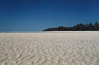 Vista de Juan de Nova en marea baja.