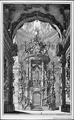 Catafalco en honor a Felipe V en el convento de la Encarnación de Madrid (1747).