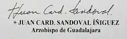 Firma de Juan Sandoval Íñiguez