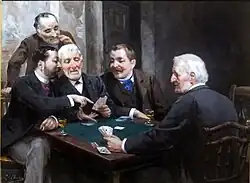 Juego de los cientos (consejo tardío). Óleo sobre lienzo, 46,5 x 61,4 cm (1895).