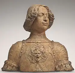 Giuliano de' Medici por Andrea del Verrocchio (terracota, 1475–85)