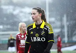 Juliette Kemppi en enero de 2015 durante un partido del AIK Solna