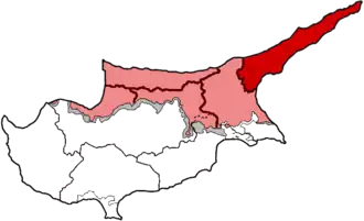 Localización del Distrito de İskele en la isla de Chipre.