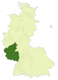 Map of Germany:Position of 2nd Oberliga Südwest highlighted