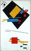 Kasimir Malevitch Pintura suprematista (con un trapecio negro y un cuadrado rojo)