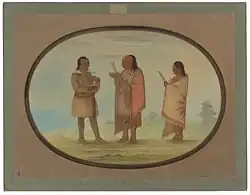 Kikapús dibujados por George Catlin en los 1860s