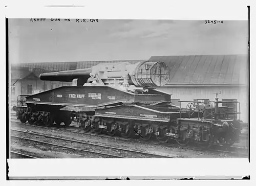 Uno de los famosos cañones Krupp de largo alcance (1914)