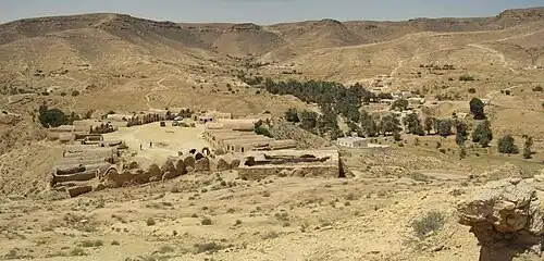 Panorámica de Ksar Hallouf, Túnez.
