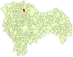 Extensión del término municipal dentro de la provincia de Guadalajara